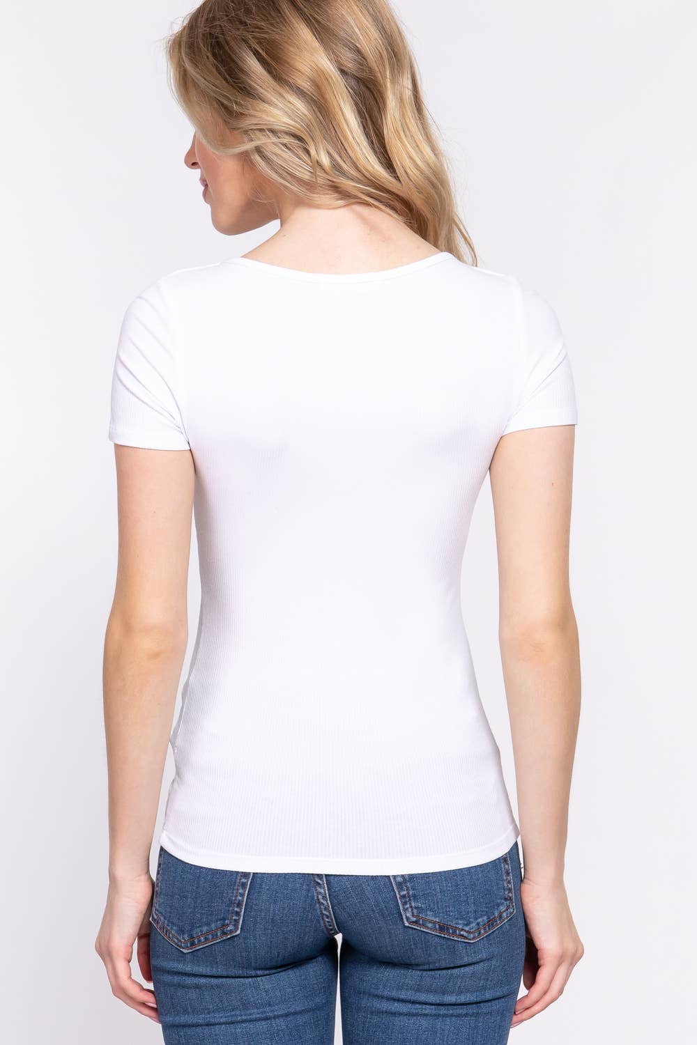 Short Sleeve Round Neck With Lace up Detail Rayon