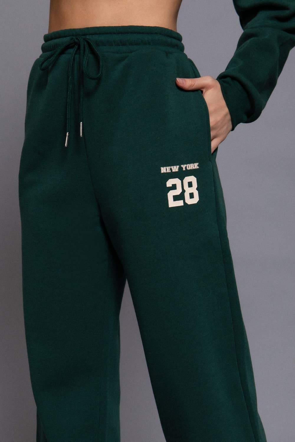 Fleece-Lined Wide Leg Jogger Pants