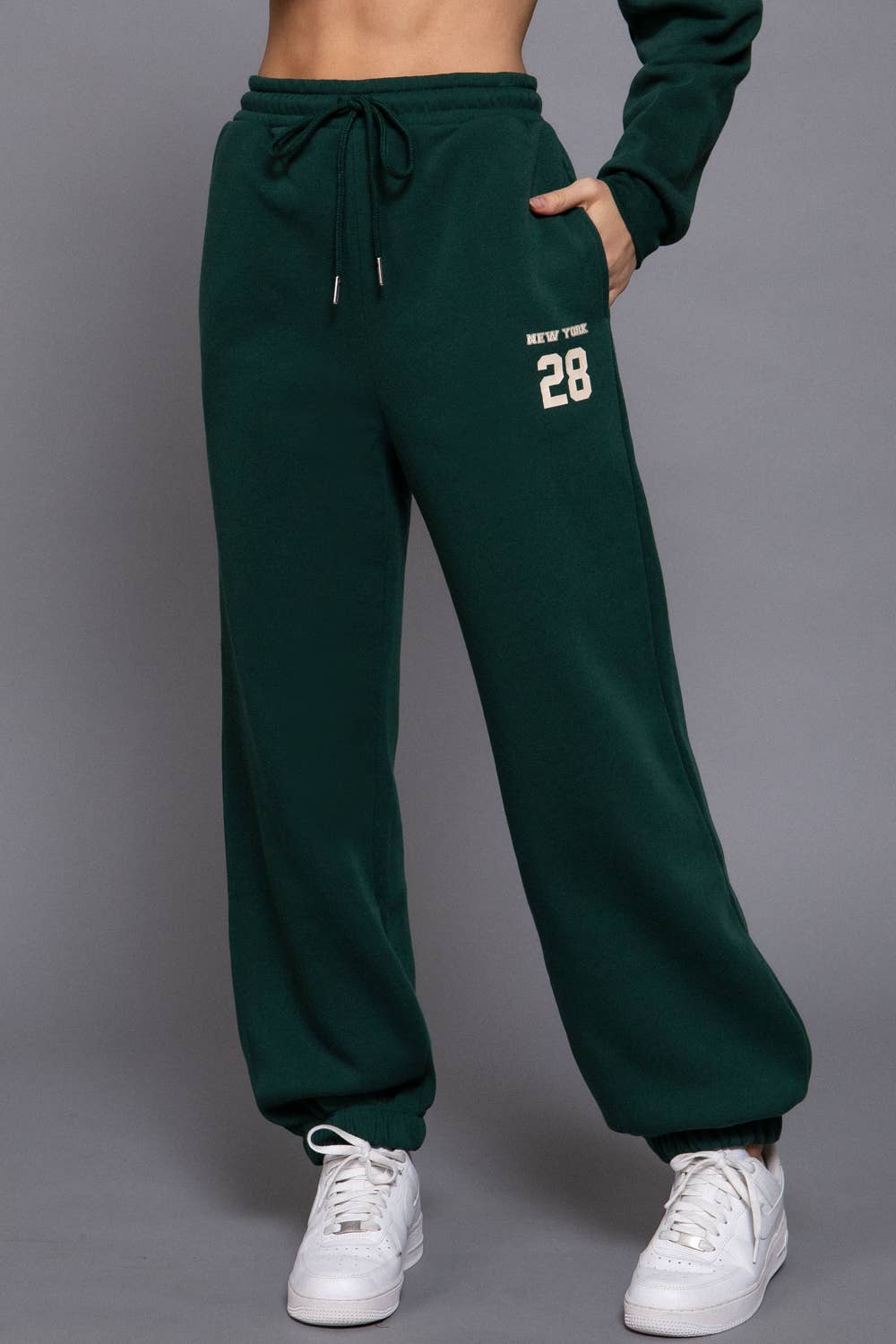 Fleece-Lined Wide Leg Jogger Pants