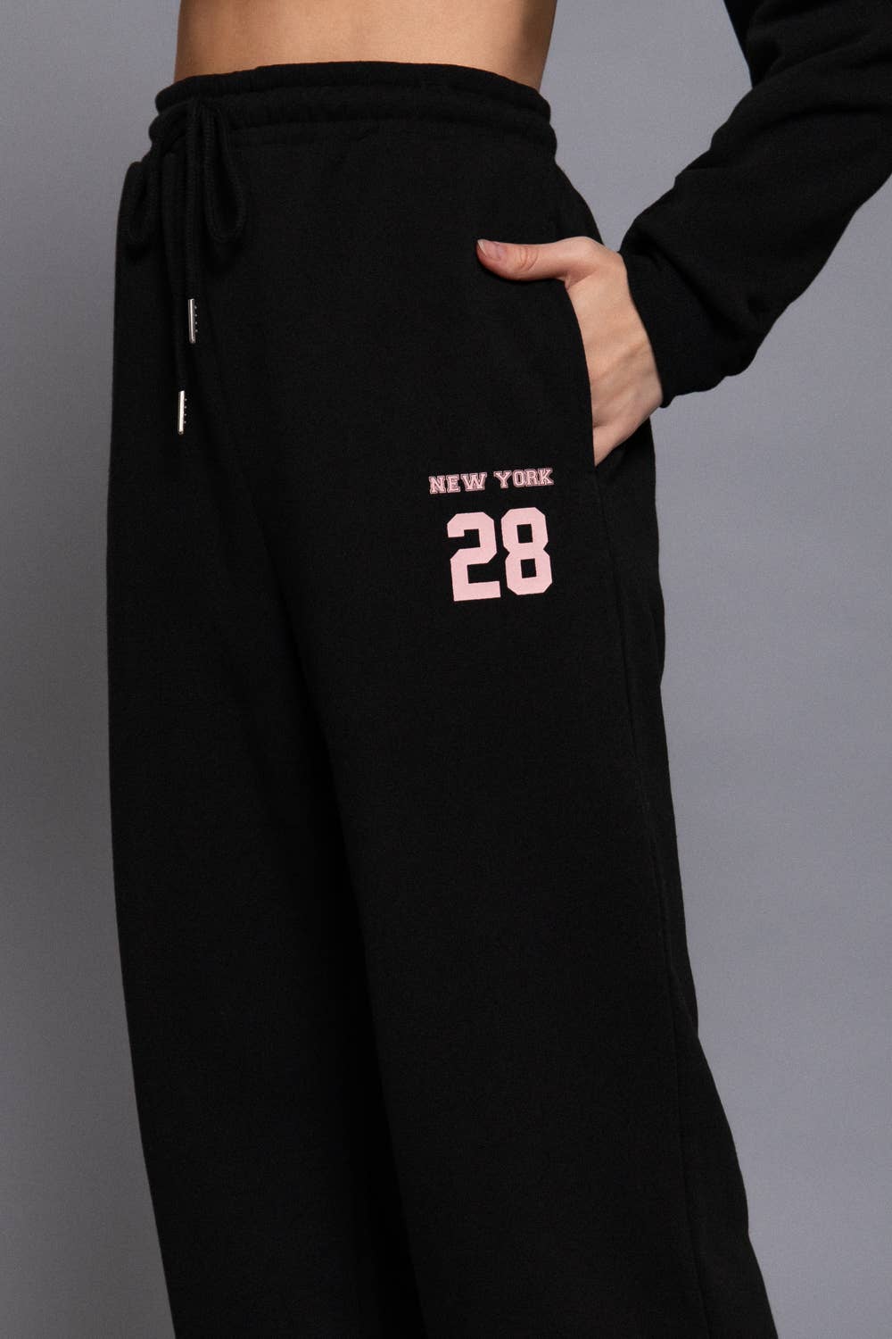 Fleece-Lined Wide Leg Jogger Pants