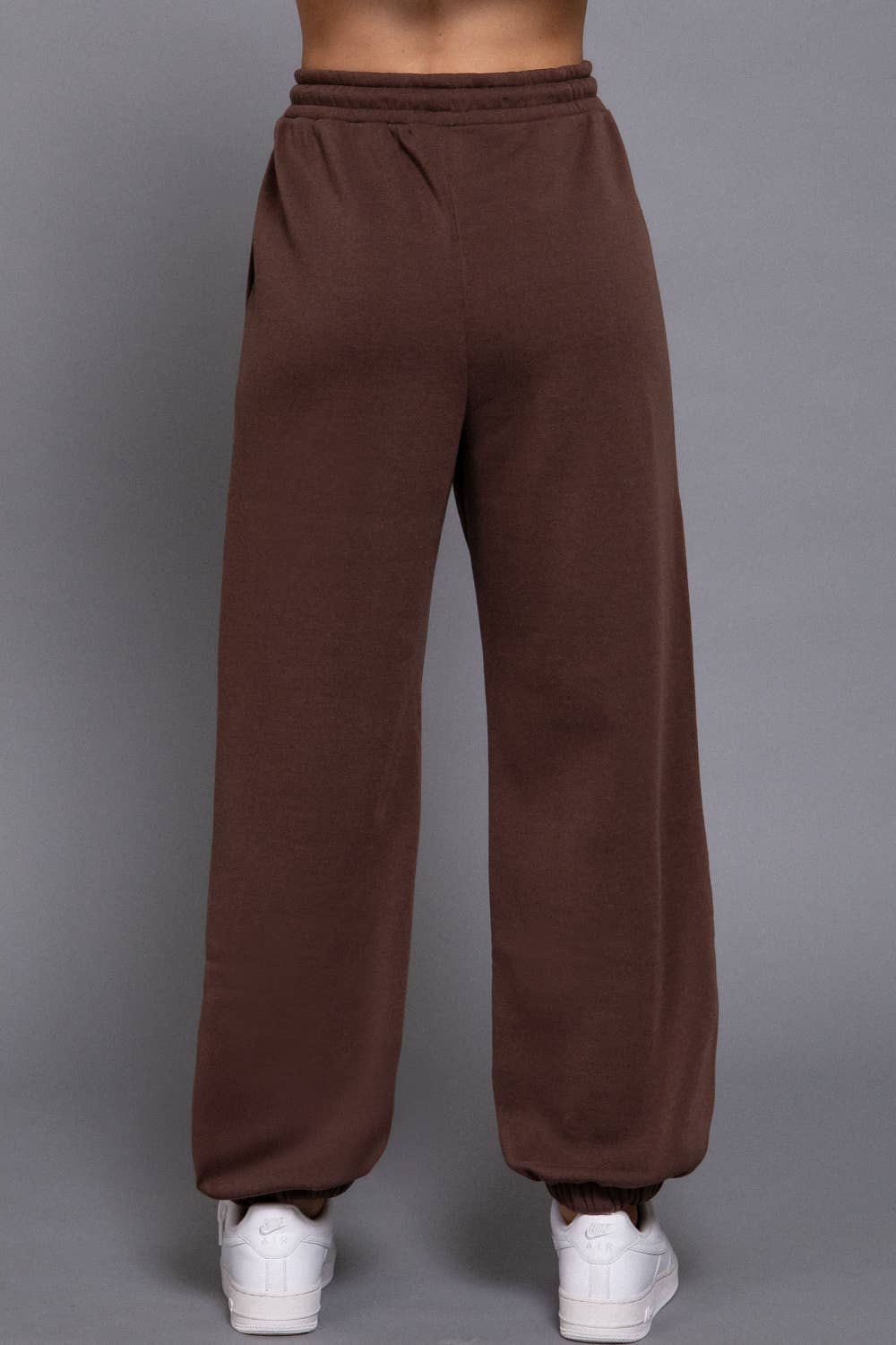 Fleece-Lined Wide Leg Jogger Pants
