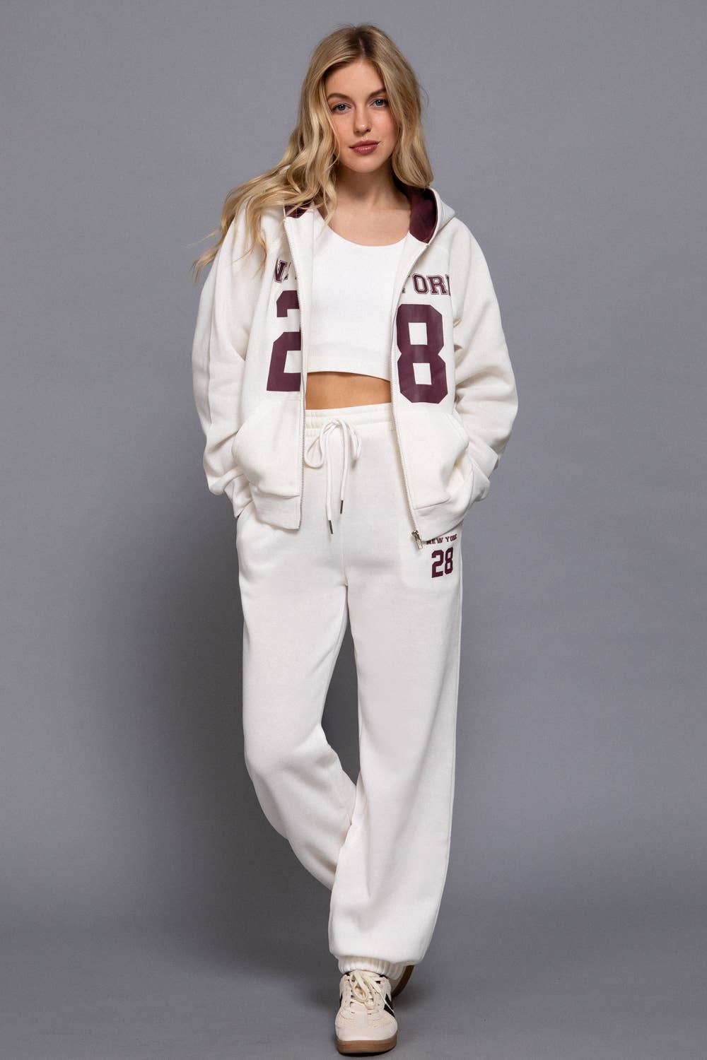 Fleece-Lined Wide Leg Jogger Pants