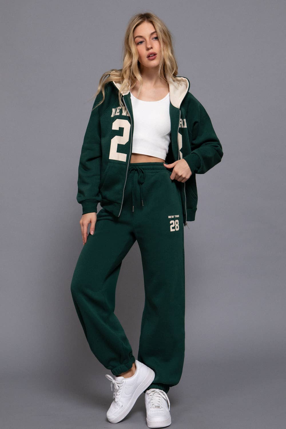 Fleece-Lined Wide Leg Jogger Pants