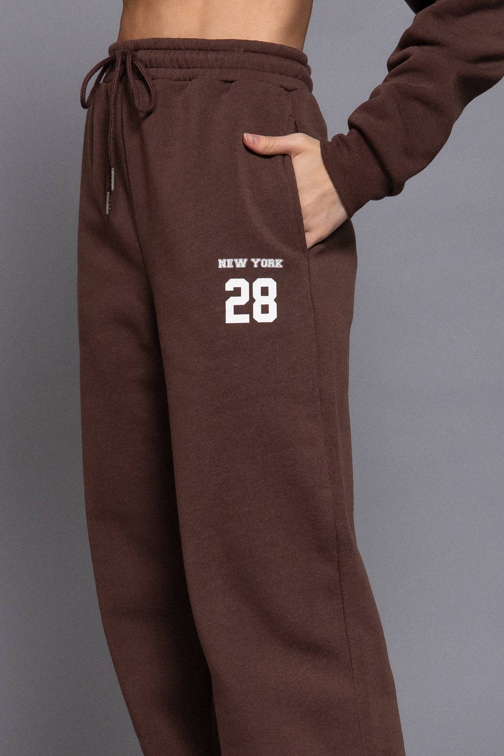 Fleece-Lined Wide Leg Jogger Pants
