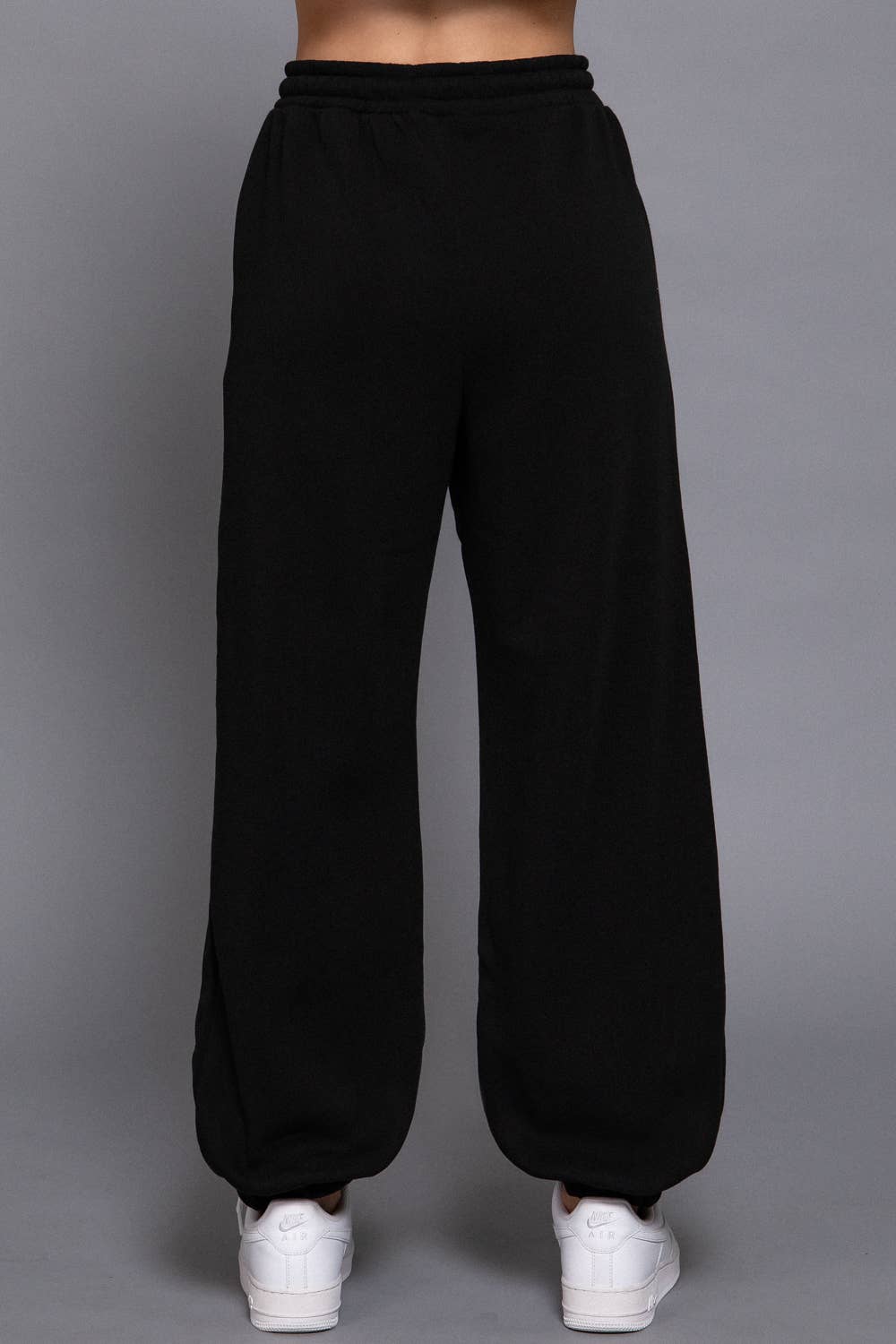 Fleece-Lined Wide Leg Jogger Pants