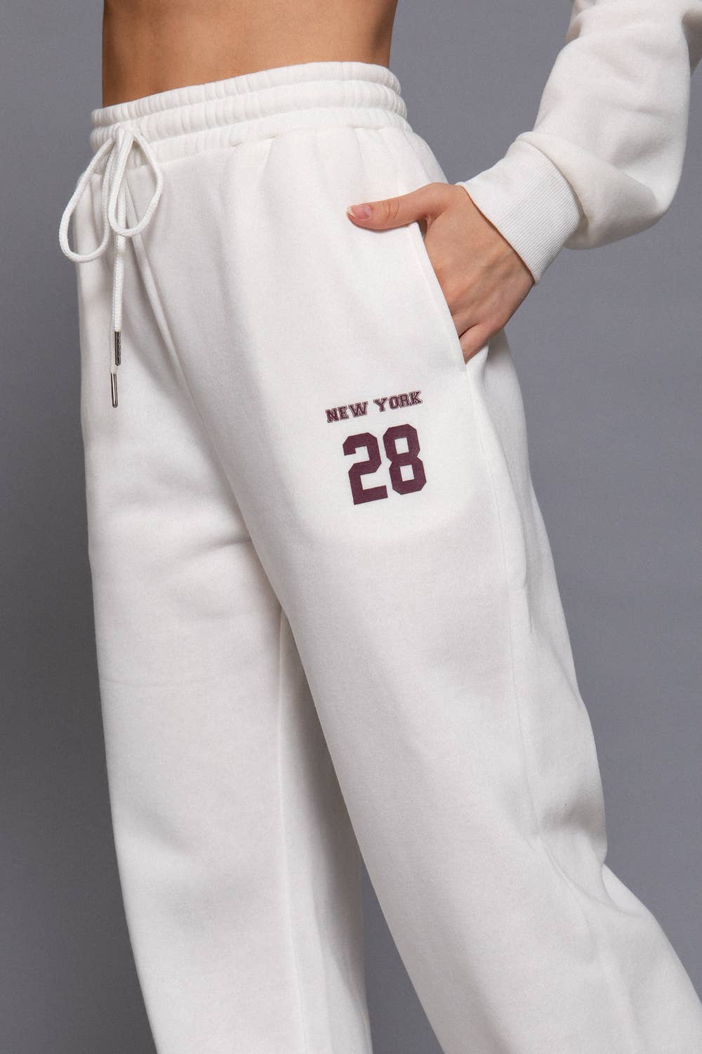 Fleece-Lined Wide Leg Jogger Pants