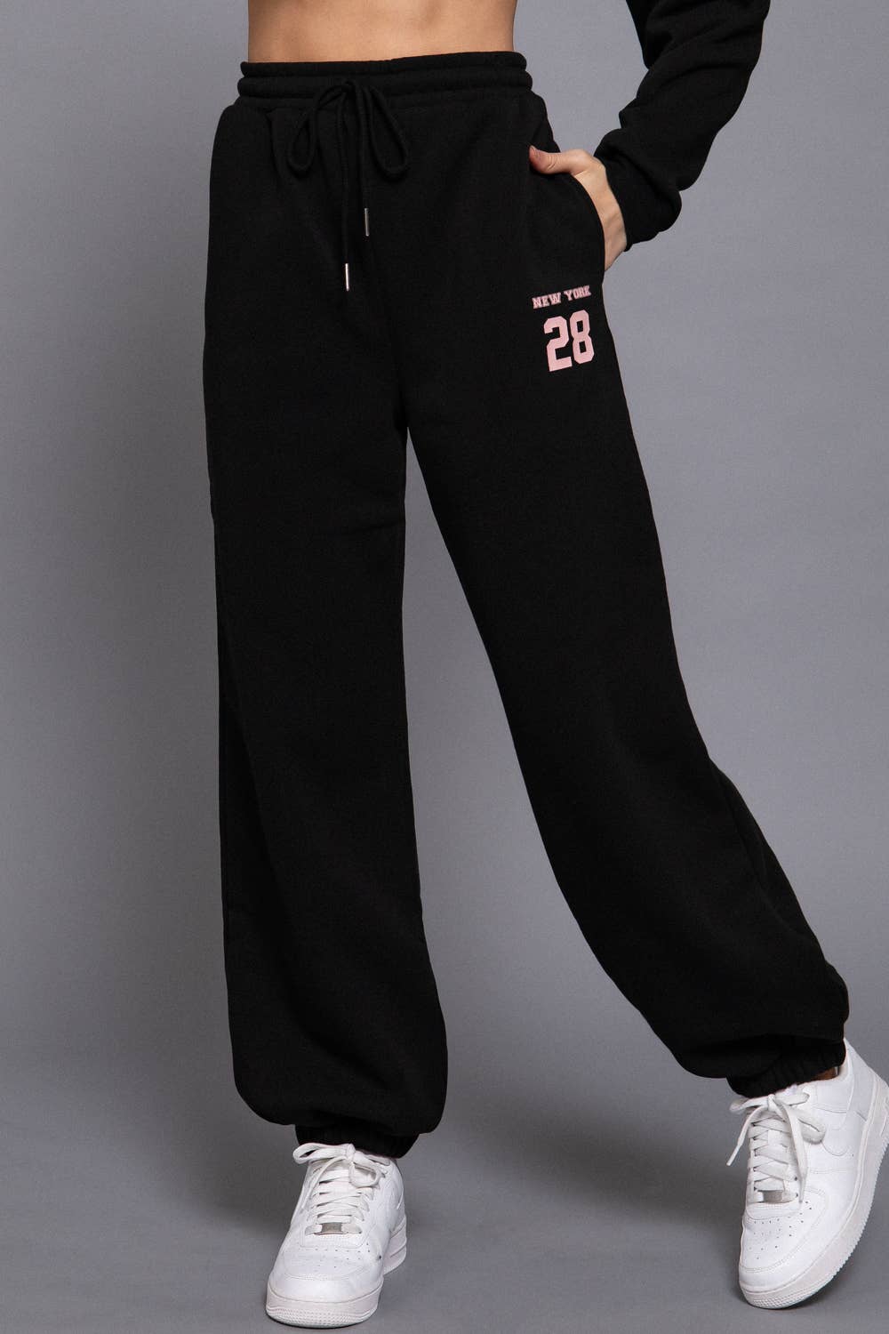 Fleece-Lined Wide Leg Jogger Pants