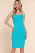 Round Neck Rib Sweater Knit Cami Dress