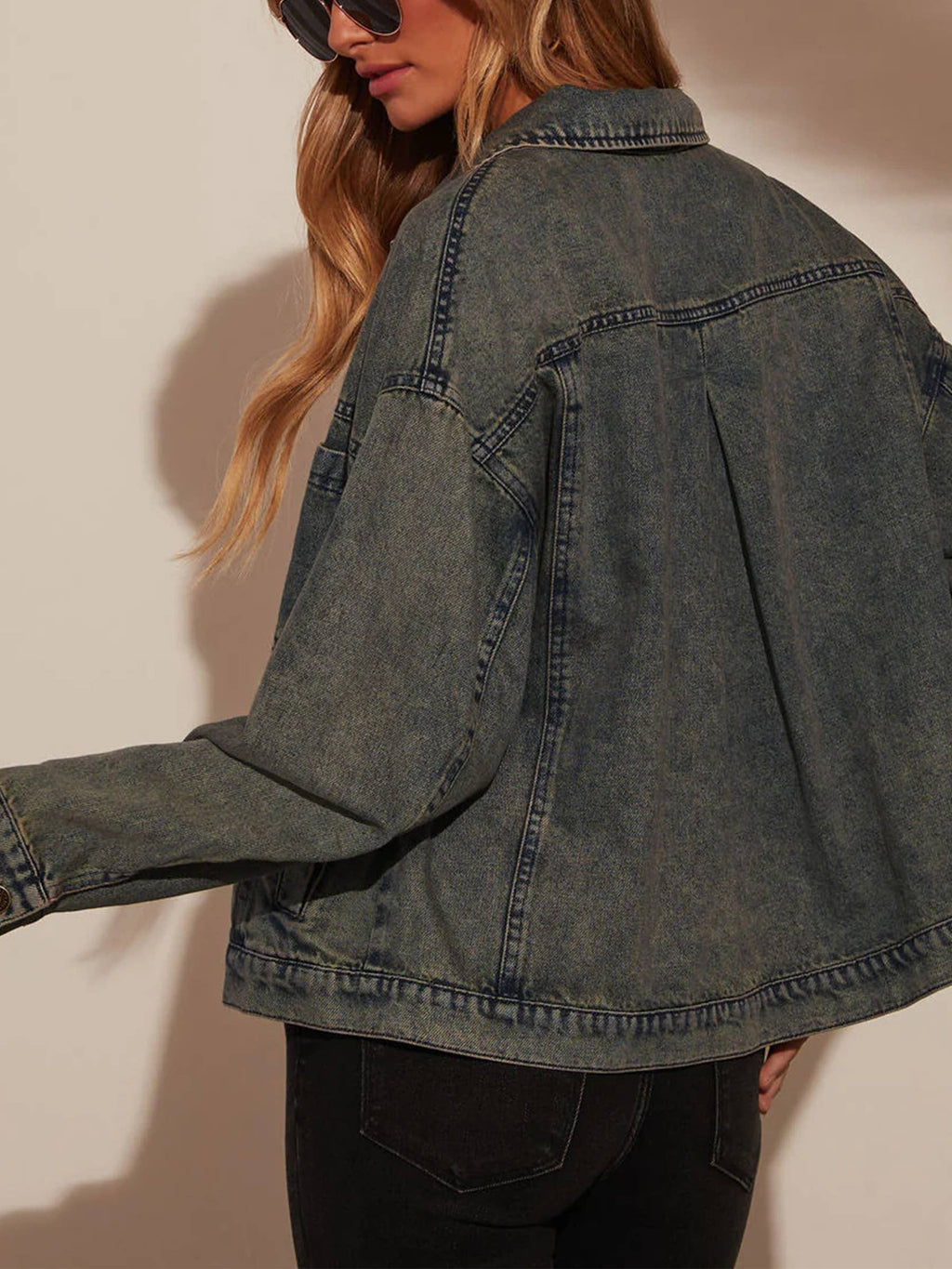 Solid Color Loose Denim Jacket