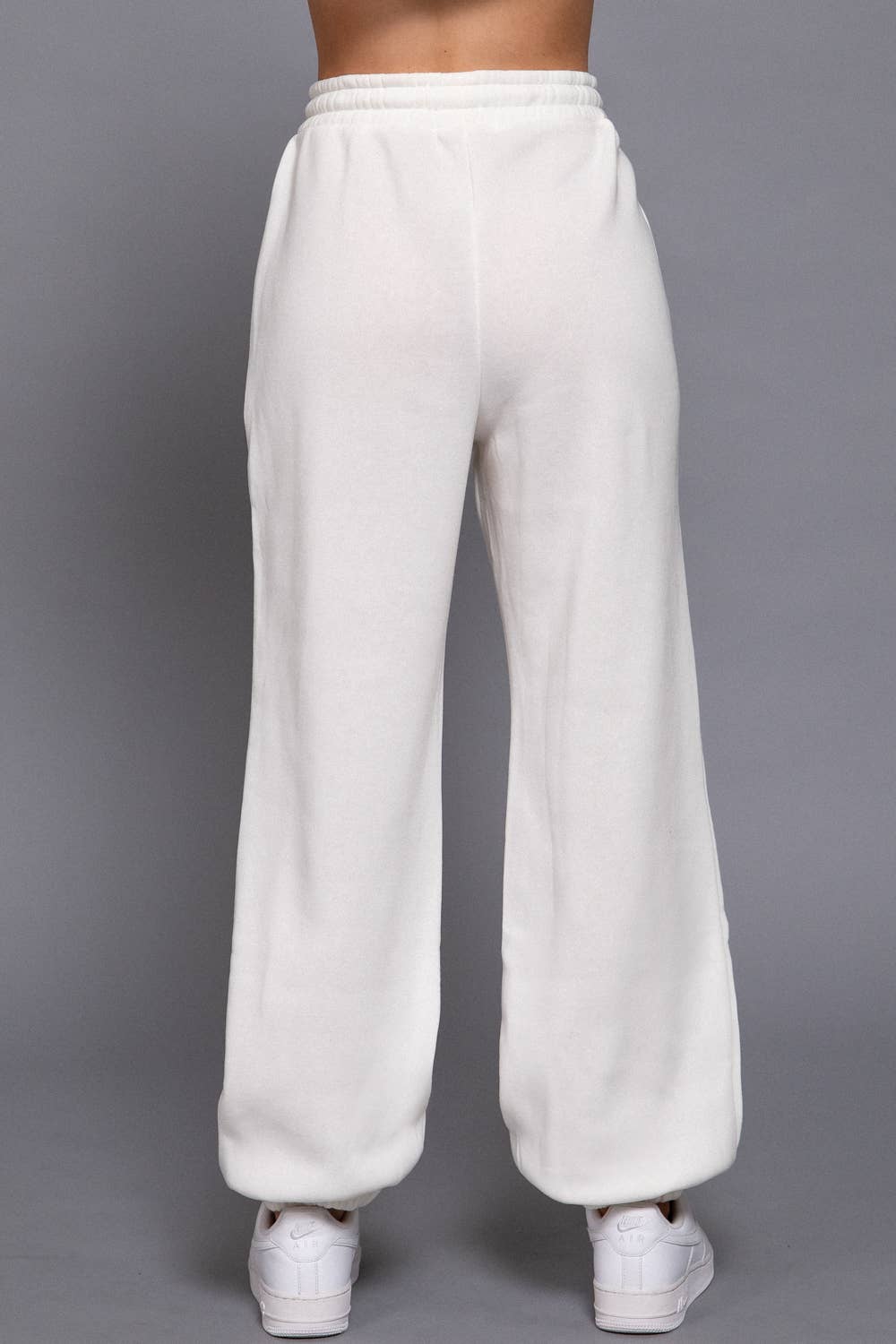 Fleece-Lined Wide Leg Jogger Pants